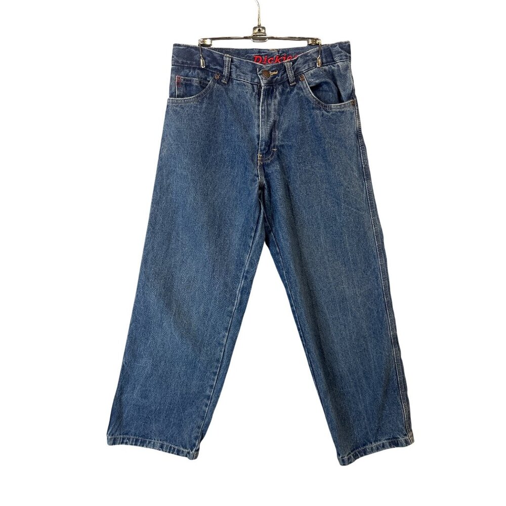 Dickies Boys Straight-Leg Denim Jeans Size 14 (28X26) Adjustable Waist GUC